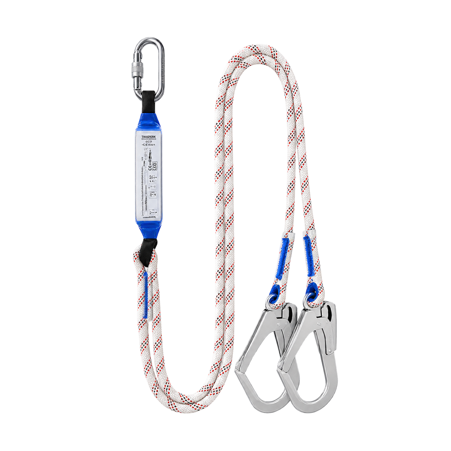 สายช่วยชีวิต 2 ตะขอ Lanyard (สีขาว)